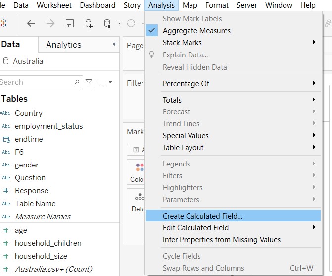 Creation of Calculated Field