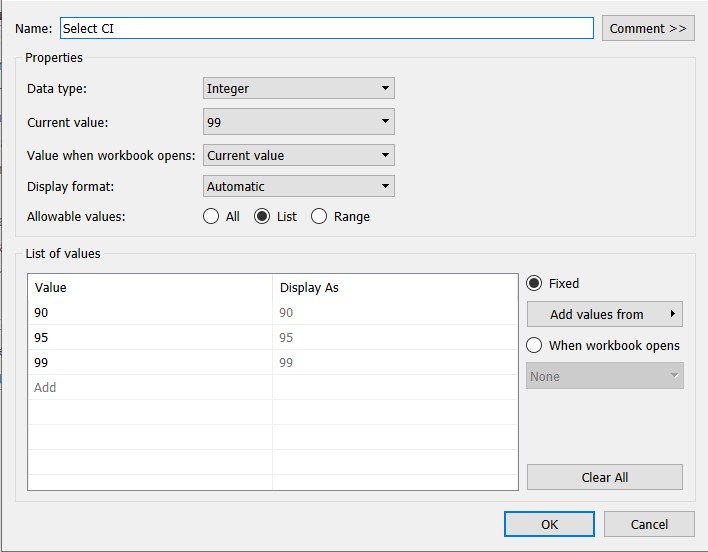 Creation of Select CI parameter