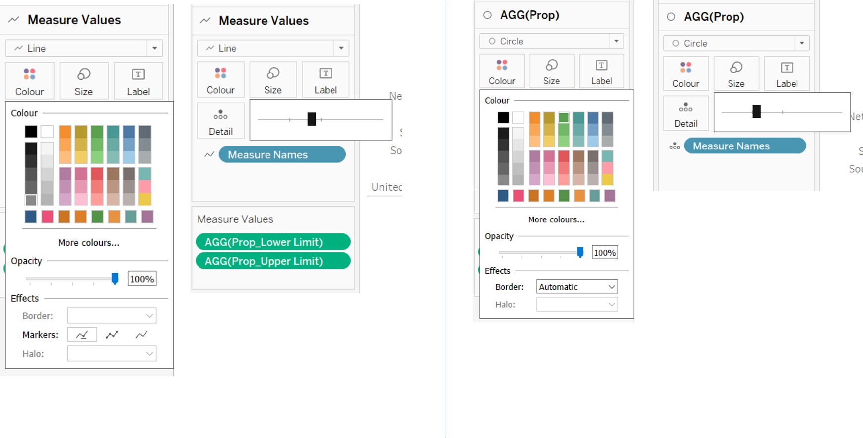 Modification of colour and size of error bars and dot plots
