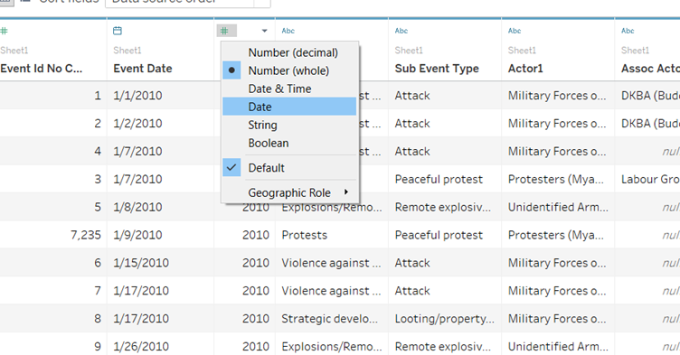 Reclassify YEAR to Date type