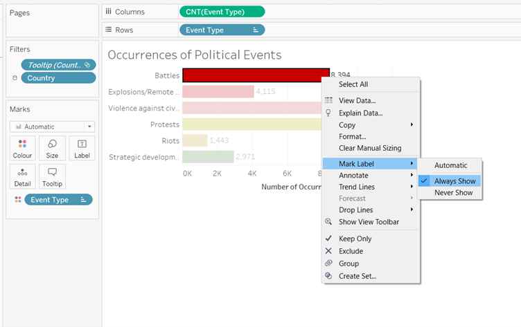 Update settings to always show data labels