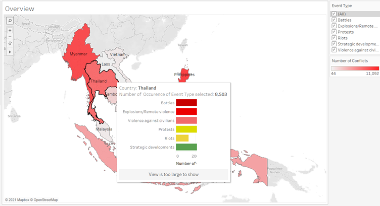 Tooltip provides country info when moused-over