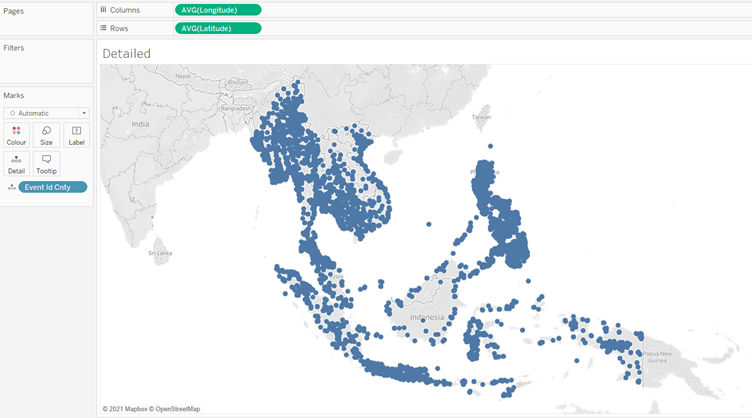 Pull Event Id Cnty, Latitude and Longitude in workspace