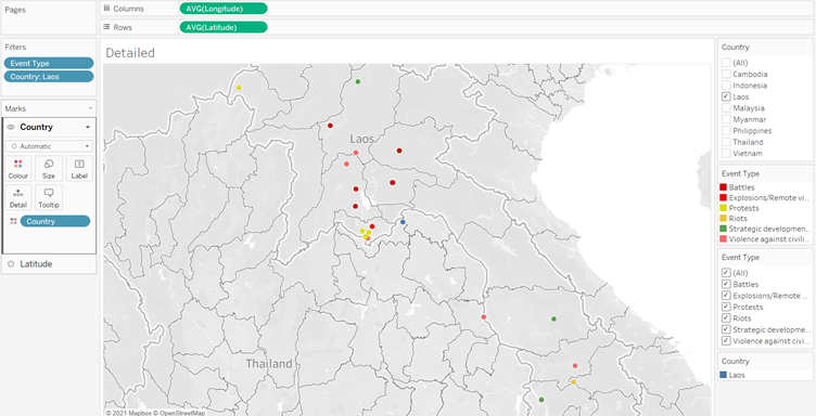 Blue dot represents Country location