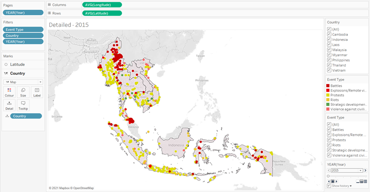 Use tool on the right to select year or to play slideshow