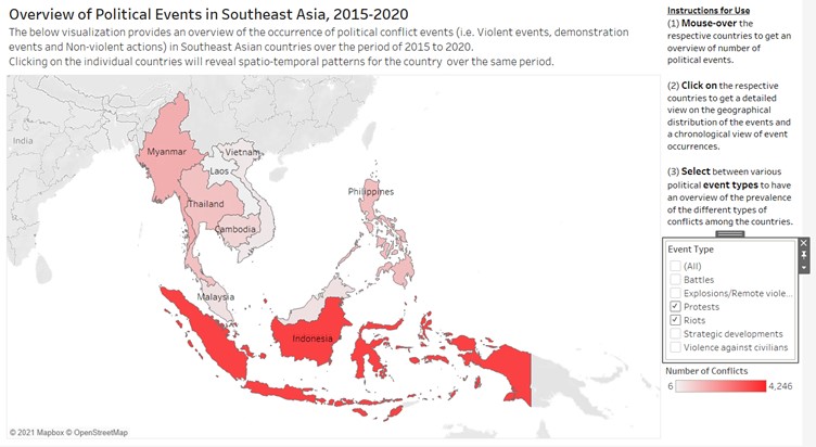 Indonesia had most number of Demonstration Events